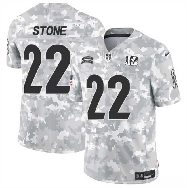 Mens Cincinnati Bengals #22 Geno Stone 2024 F.U.S.E Arctic Camo Salute To Service Limited Stitched Football Jersey Dzhi->cincinnati bengals->NFL Jersey
